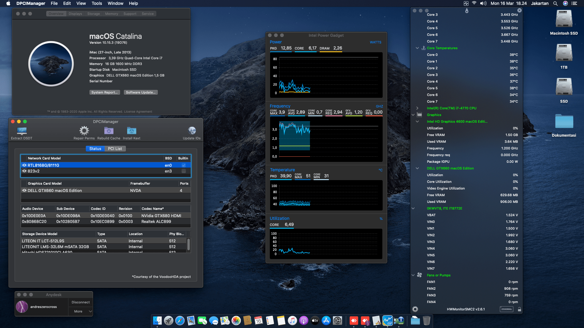 Success Hackintosh macOS Catalina 10.15.3 Build 19D76 in Dell XPS 8700 Desktop